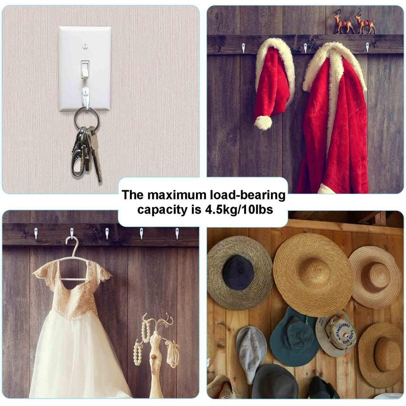 Chanvoo Light Switch Plate Hooks, 3 Pack Tiny Wall Mounted