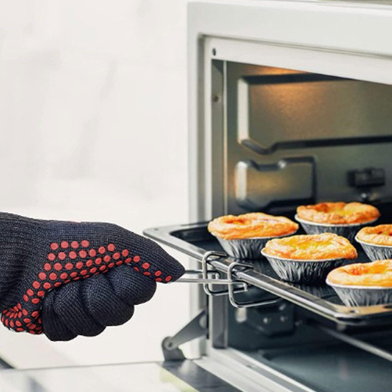 SSKHE BBQ Gloves, Prevent burns Heat Proof Gloves, Oven Mitts