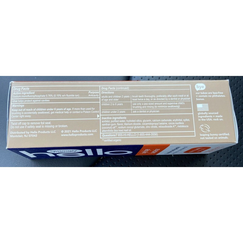 HELLO Bye Bye Bacteria AB Fluoride Herbal Mint Tea Tree