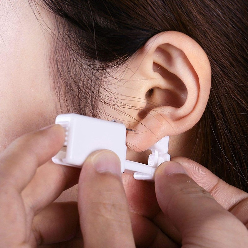 Voarge Ear Piercing Gun Kit - Disposable, Sterile, Painless Self-Piercing