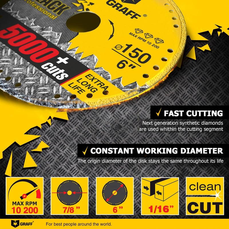 6 Inch Diamond Metal Cutting Disc for Angle Grinder —