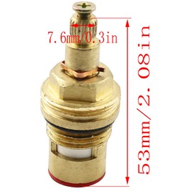 Faucet Valve Ceramic Stem LQ Industrial 1Pair 20 Teeth Ceramic Disc Cartridge G1/2" Replacement Brass Faucet Valve for Bathroom Kitchen