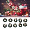 10Pcs Christmas Wreaths Miniature Scene Models Dollhouse Accessories for Above