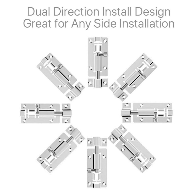 2 pcs 3 Inch Barrel Bolt Security Lock, Stainless Steel