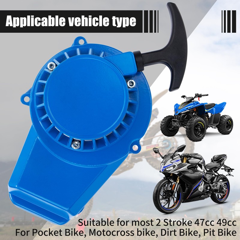 Tunejoy Pull Starter Motorcycle Recoil Starter Pocket Bike Aluminium Easy