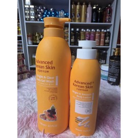 Gel de ducha corporal y loción corporal 2 en 1 Advance Korean Skin brillante y transparente