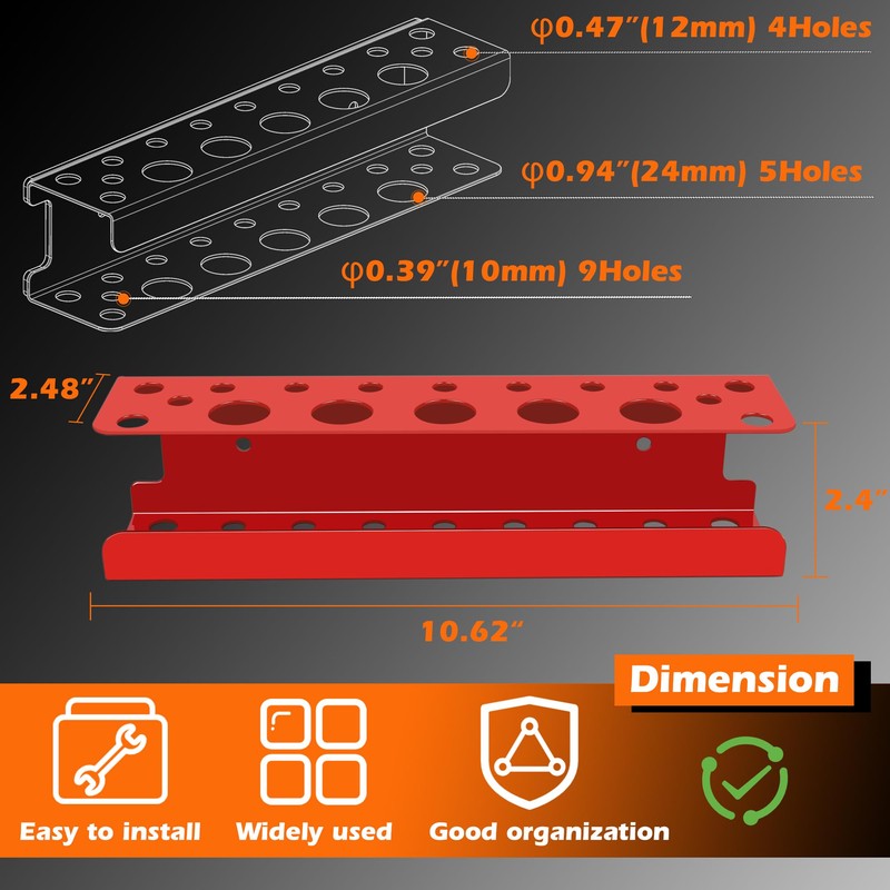 ULIBERMAGNET Magnetic Screwdriver Holder,Heavy Duty Pliers Metal Organizer Rack,Wall Mount