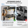 Expandable Clamp on Desk Shelf, Desktop Organizer with Headphone Holder