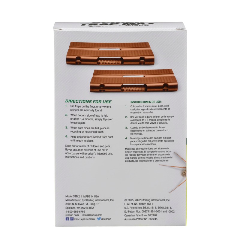 RESCUE! Spider Trap MAX - Large Indoor Sticky Spider Trap