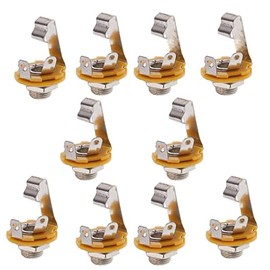 Sopepoyie 6.35mm1/4 inch Microphone Audio Mono TS Socket Female Connector Panel Mount Adapter 10PCS