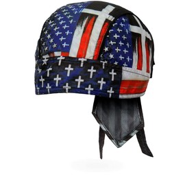 Hot Leathers HWH1120 Flag Cross Headwrap - One Size Multi