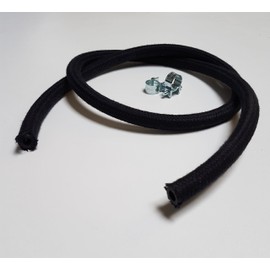 VE-Professional Fuel Hose, Textile Braid, Diesel Fuel Hose with Hose Clamps (ID 5 mm x AD 10 mm)