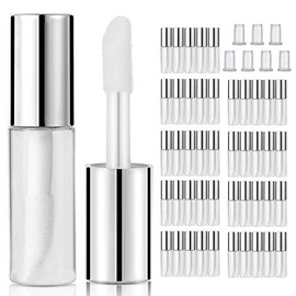 Kit de tubos de brillo de labios, paquete de 45 tubos de brillo de labios vacíos de 1,2 ml, mini bálsamo, contenedores reutilizables para muestras de lápiz labial, viajes, maquillaje, rojo,