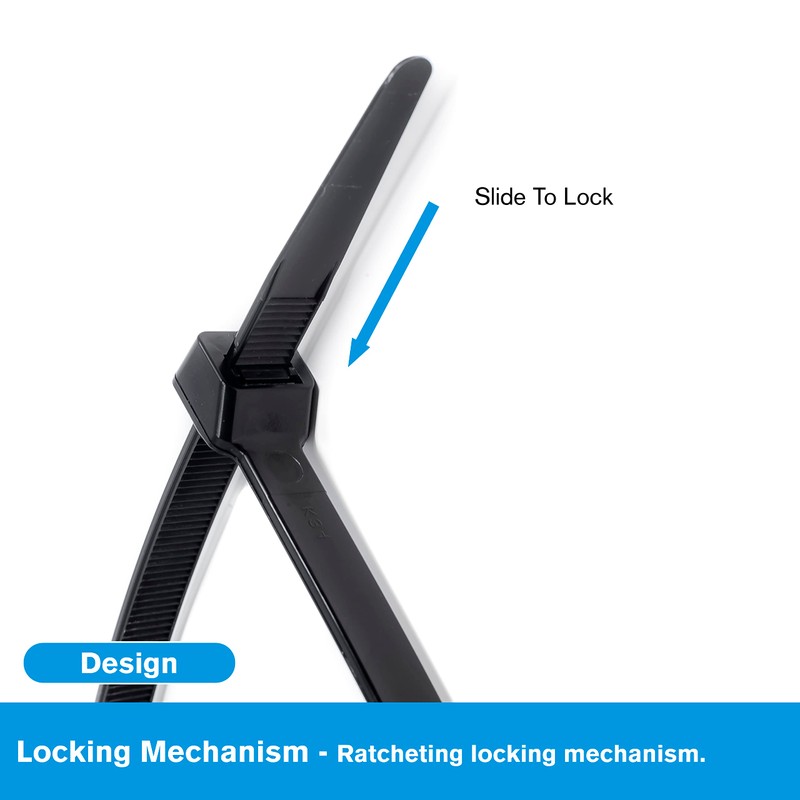 100 Pack of Cable Ties Black | CE Premium UL
