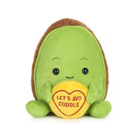 Posh Paws 37333 Swizzels Love Hearts 18cm (7") Avocado – Let's Avo Cuddle Message Soft Toy, Green