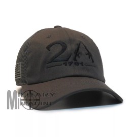 Military Imagine 2nd Amendment 1791 American Flag 2A Hat DK Gray / Black Micro Mesh Tactical Cap