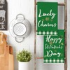 Artoid Mode Buffalo Plaid Shamrock St. Patrick's Day Kitchen Towels