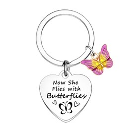 Memorial Gifts for Women Sympathy Gifts for Loss of Loved One Loss of Mom Dad Bereavement Gift Memorial Butterfly Keyring Butterflies Gifts Purple Butterfly Remembrance Gifts for Family Friend