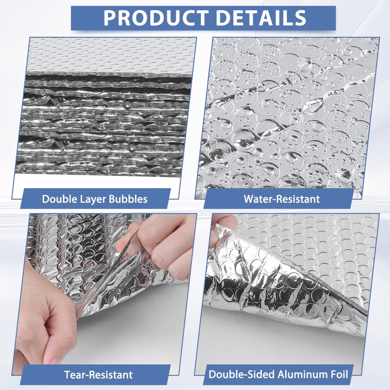 Reflective Bubble Insulation Sheet 6MM Thick Double Bubble Aluminum Foil