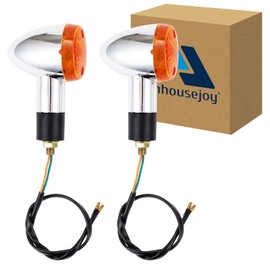 2pcs Motorcycle Turn Signal Lights Front Rear Chrome Bullet Blinker Indicator Light Fit for Honda Kawasaki Suzuki Yamaha Motorcycle Street Standard Custom Bike Cruiser Bobber Chopper
