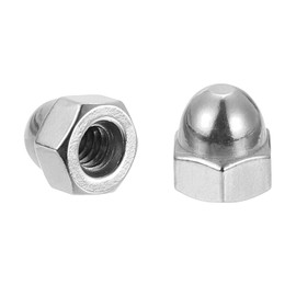sourcing map #10-24 Acorn Cap Nuts, 60Pcs 304 Stainless Steel Dome Cap Head Acorn Nut Hardware Nuts for Bolt Cover, Silvery