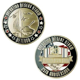 Operation Desert Storm Challenge Coin 25th Anniversary Military Patriotic Products Perisan Gulf War Gifts for Veterans VetFriends.com