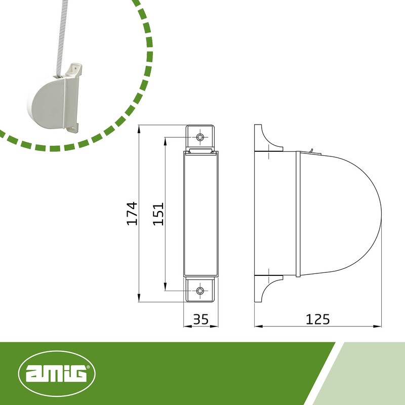 Amig - Surface Mounted Belt Winder for Roller Shutters, Swivelling