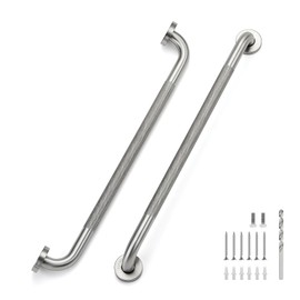 24 Inch Grab Bars for Shower, Stainless Steel Safety Handicap Grab Bars for Bathroom, Anti-Slip Shower Handle, Wall Mounted (2 Pack, Brushed Nickel)