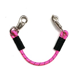 JA Horse Transport Elastic Tie Rope Elastic Rubber Tie Chain with Panic Hook and Bull Snap for Equestrian Horse Trailers, Box and Stable (1, Pink, 60 cm)