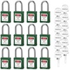 BOZZYS Lockout Tagout Locks 12-Pack｜OSHA Green Loto Locks Keyed Alike｜12
