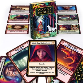 THINK2MASTER Wacky Fables - Card Game - Cast Misfortunes On Your Opponents & Find Fortunes for Yourself to Make Fun Silly Fairy Tales - Family Game Night - Kids Teens Age 6+, 2-6 Players.