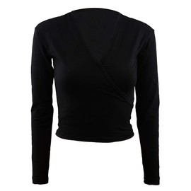 Bezioner Children's Ballet Wrap Jacket Gymnastics Dance Ballet Jacket Long Sleeves for Girls Women Black S