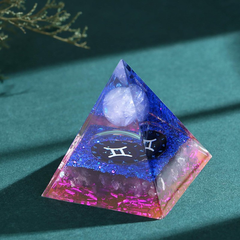 XIANNVXI Large Crystals Gemini Pyramid Gemstones Pyramids Zodiac Sign Crystal