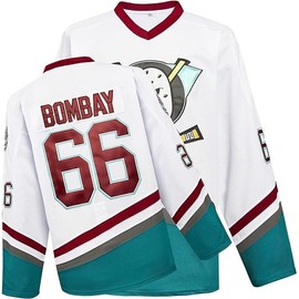 Mighty Ducks Movie Ice Hockey Jersey 66# Gordon Bombay Stitched Letters and Numbers