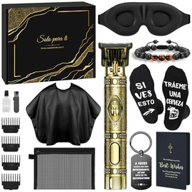 Cesta de Regalo Personal Hombres,Regalos de Cumpleaños Únicos para Hombre, Papá, Esposo y Novio,Ideas Divertidas Regalos de Agradecimiento para Hombre,con Cortadora de Pelo,Máscara de Ojos 3D, para Navideño y Aniversario