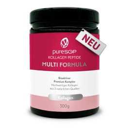 pureSGP Multi Formula Collagen Peptides: Purest Collagen in Pharmacy Quality - Special Formula of Beef, Fish & Eggshell for Holistic Support. Collagen Type I, III, V & X - With Vitamin C