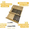 MIAO YUAN Bamboo In-Drawer Knife Block, 17 Slot Large Capacity