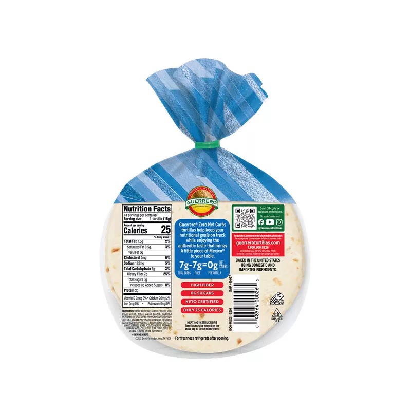 Guerrero Zero Net Carb Flour Tortillas - 0g Net Carbs