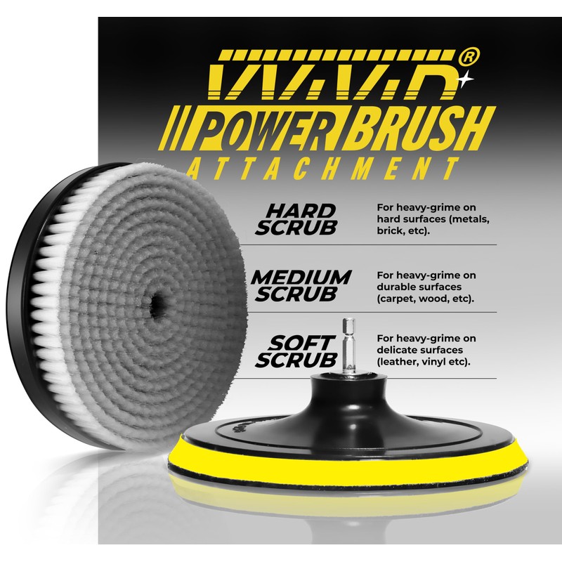 VViViD Drill Backing Plate + Power Scrub Brush Attachment, 150mm