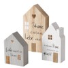 BOLTZE 3-Piece Decorative Stand My House Nature Grey White Wooden