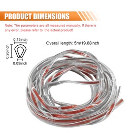 16Ft/5M Car Door Edge Guards, U Shape Edge Trim Car Door Edge Protector, Self Adhesive Rubber Seal Car Door Protection Scratch Strip, Universal Door Guards for Most Cars (Clear)