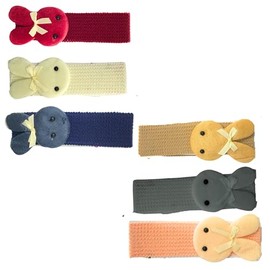 Headbands for Women, 6 pcs Cotton Rabbit Ears Hairbands for Women Removable Rabbit Ear Bows Hair Accessories