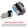 cablecc DB9P Male to Female D-Sub RS232 9Pin 90 Degree