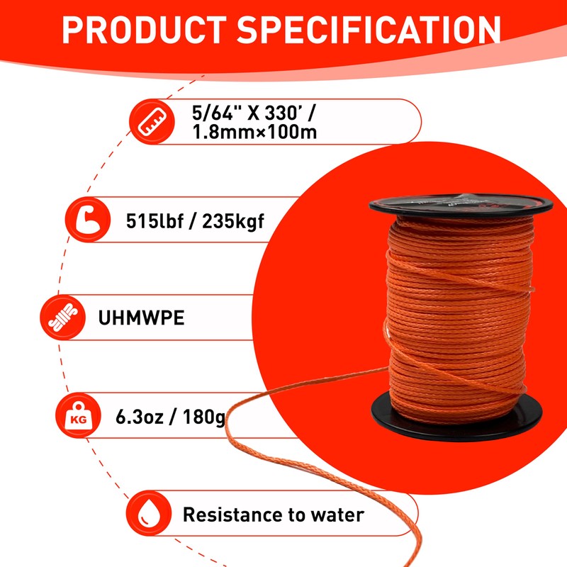 X MONSTER Throw Line 1.8mm 100% UHMWPE Easter Rope for