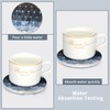 Vibiliyou Absorbent Coasters Blue Cube Coasters with Gold Holder Round