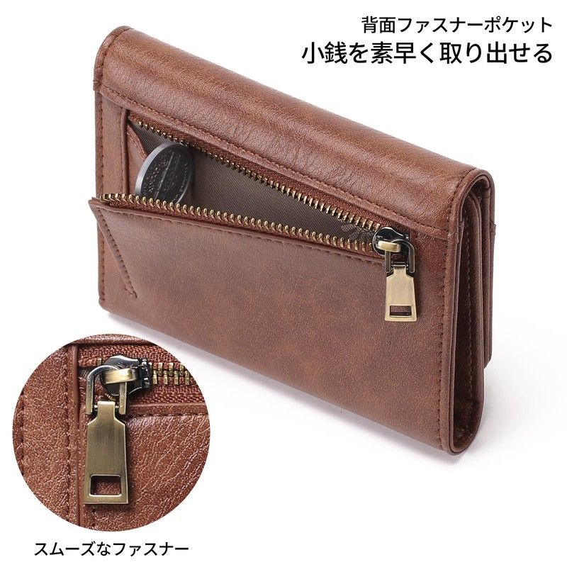 RNIEGA Women's Bifold Wallet, Lightweight, Large Capacity, Card Slot, Coin