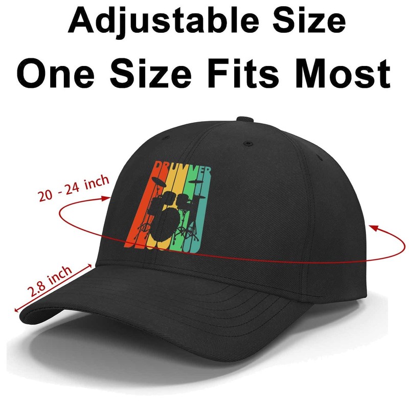 EDGMM Drummer Dad Cap Cotton Adjustable Baseball Hat Men Women