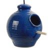 Hanging Stoneware Chickadee Feeder (Royal Blue)