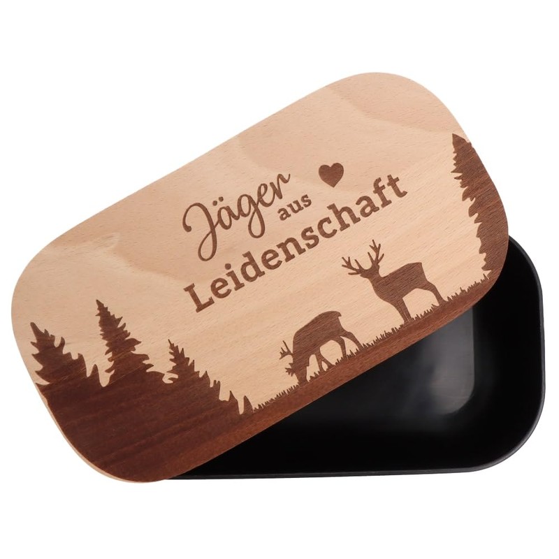 Spruchreif Lunch Box with Engraved Breakfast Board, Plastic Lunch Box,