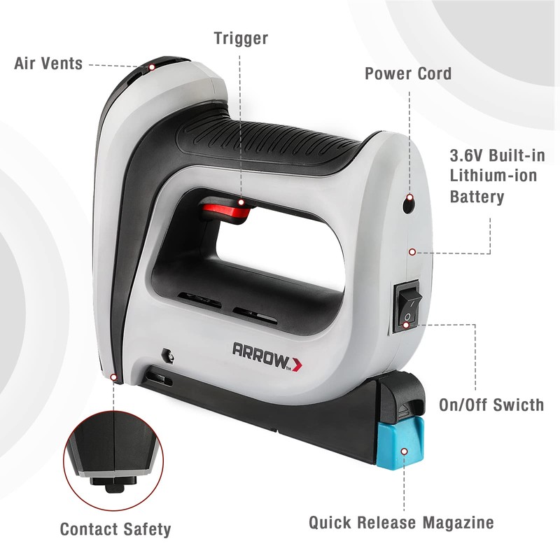 Arrow Cordless Staple Gun Kit, Electric Stapler with 3750 Pieces